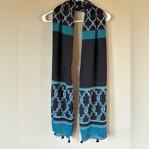 Black and blue scarf